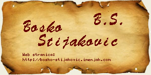 Boško Stijaković vizit kartica